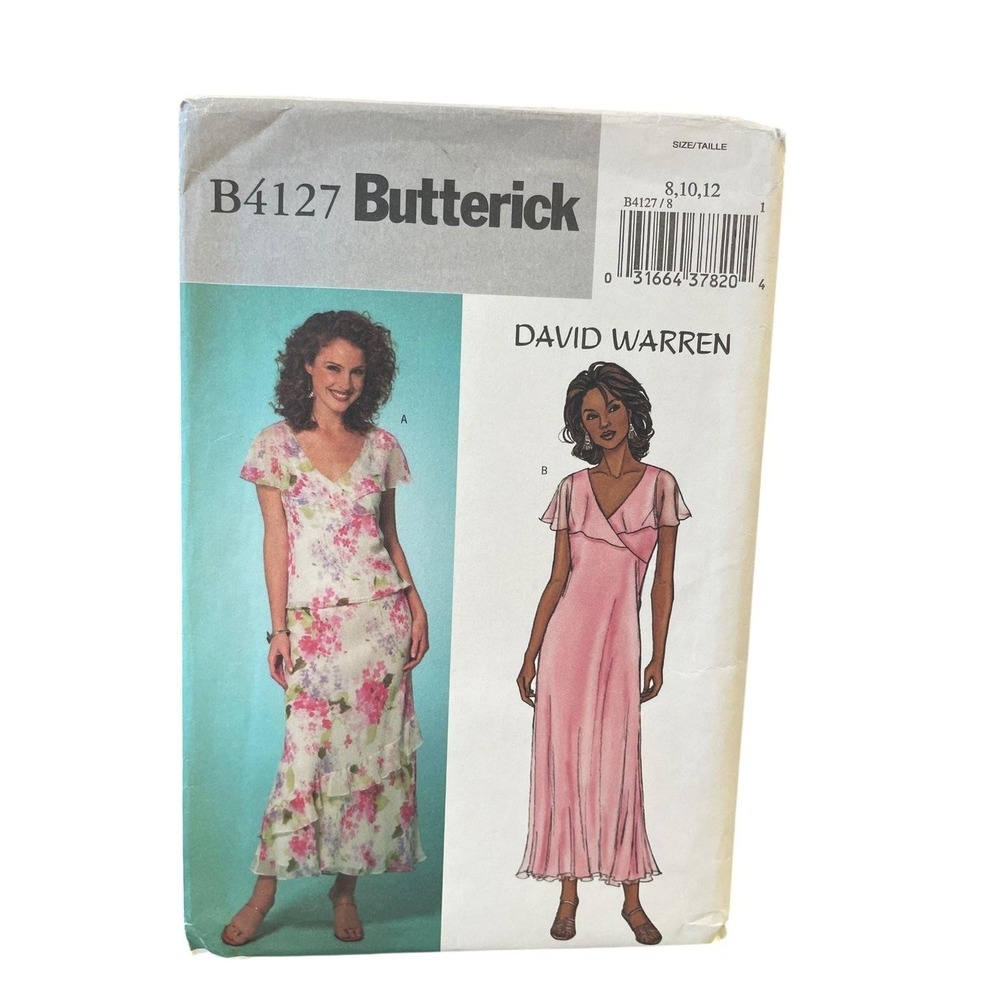 Butterick B4127 Dress‎ Top Skirt Sewing Pattern Sizes 8-12 David Warren UNCUT FF